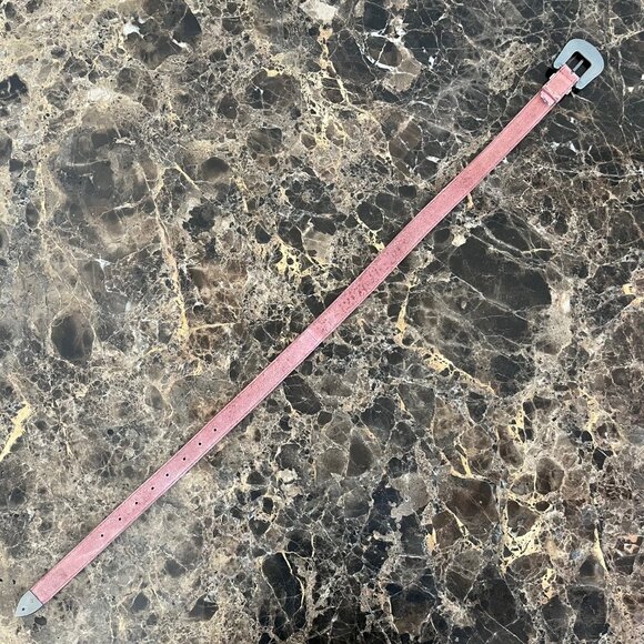 Free People Wildwood Suede Leather Western Etched Buckle Belt XS/S - Picture 11 of 16